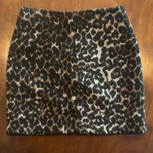 ATMOSPHERE EUC WOMENS BLACK TAN LEOPARD SKIRT WINTER FALL CASUAL BOTTOMS SIZE 2